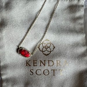 Kendra Scott Elisa Necklace Gold Bronze Veined Red Magnesite